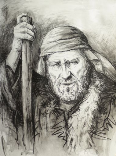 Elijah, charcoal on paper