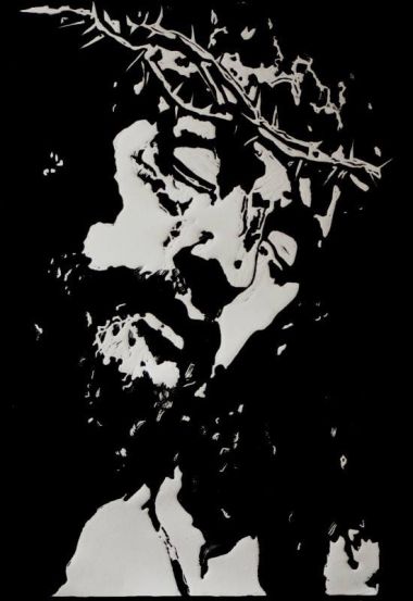 Jezus, linoryt (linocut), 2017, 69x49 cm
